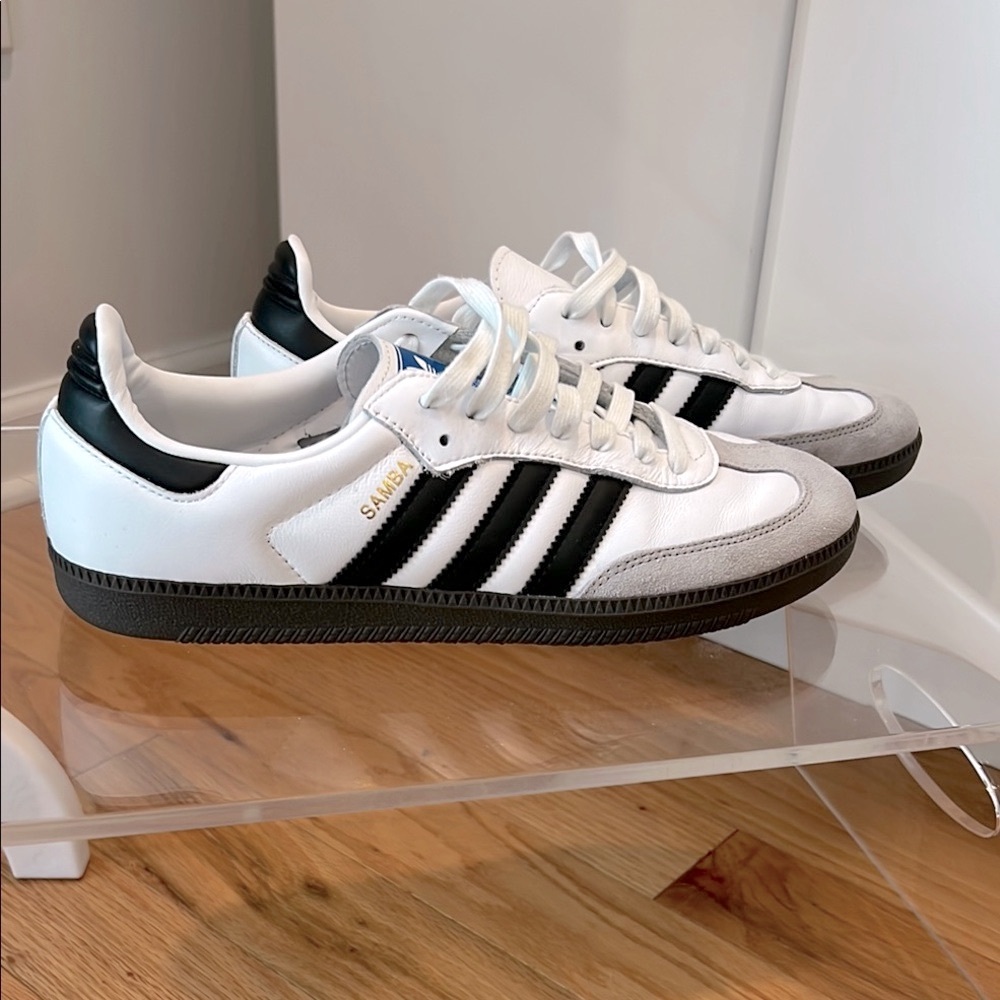 Adidas Samba White and Black Trainers